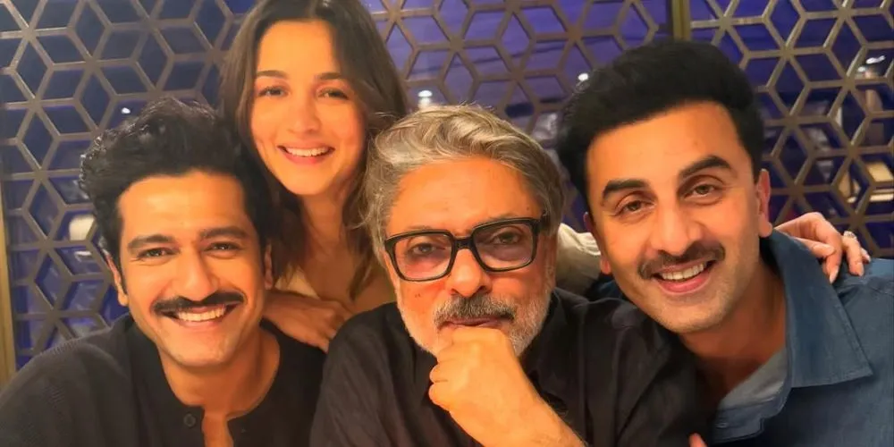 Alia Bhatt, Ranbir Kapoor and Vicky Kaushal celebrating Sanjay Leela Bhansali's B'day