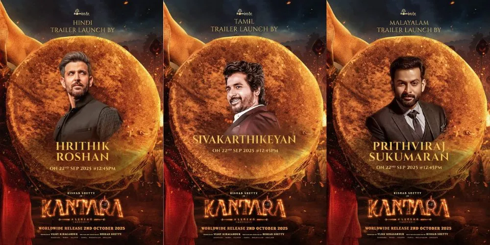 Hrithik Roshan, Sivakarthikeyan & Prithviraj to Launch Kantara: Chapter 1 Trailers