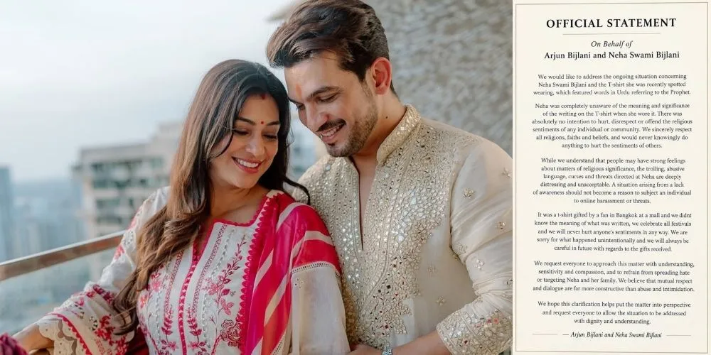 Arjun Bijlani and Wife Neha Swami Issue Joint Apology Over Controversial T-Shirt, Condemn Online Harassment