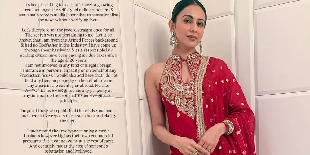 Rakul Preet Singh Reacts on Income Tax Searches and Illegal Foreign Remittances, Calls Reports False